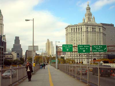 Brooklyn Bridge approach, Manhattan, New York
