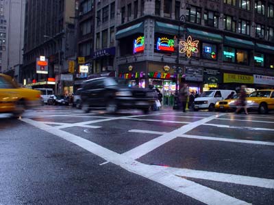 Christmas decoration, 7th Ave and 38th Street, Midtown, Manhattan, New York