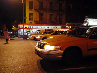 Late night, 1st Ave, East Village, Manhattan, New York