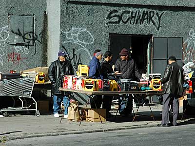 Street stall, Williamsburg, Brooklyn, New York, USA