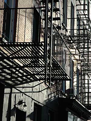 Fire Escapes, Red Hook, Brooklyn, New York, USA