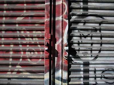 Closed shopfront, SoHo, Manhattan, New York City, NYC, USA