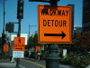 Walkway detour, Midtown, New York, USA