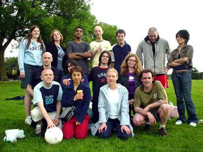 urban75 team photo, Brockwell Park, Herne Hill Sunday June 23rd 2002