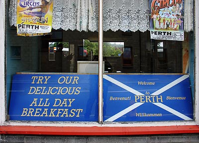 Chip shop window, Perth and Kinross, Scotland