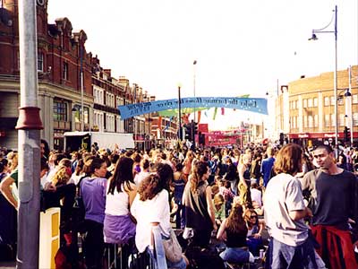 Brixton Road, Reclaim the Streets, Brixton High Road, June 1998 