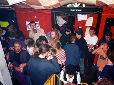 Entrance and hallway, Cooltan squat, Coldharbour Lane, Brixton 1994