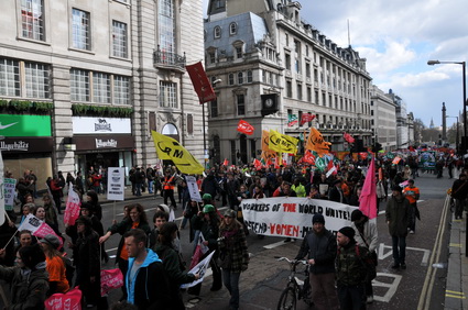Put People First G20 Demonstration: 'Jobs, Justice, Climate', central London march and Hyde park rally, 28th March, 2009