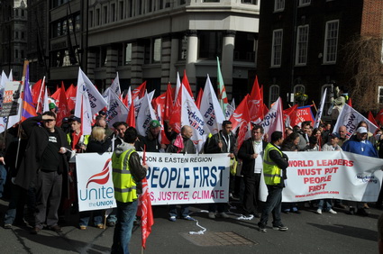 Put People First G20 Demonstration: 'Jobs, Justice, Climate', central London march and Hyde park rally, 28th March, 2009