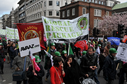 Put People First G20 Demonstration: 'Jobs, Justice, Climate', central London march and Hyde park rally, 28th March, 2009