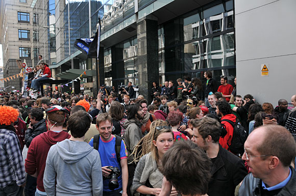 G20 and Climate Camp protests at the Bank of England and Bishopgate, City of London, London, 1st April 2009