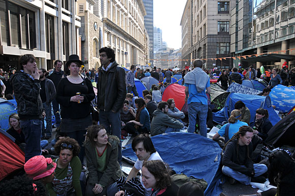 G20 and Climate Camp protests at the Bank of England and Bishopgate, City of London, London, 1st April 2009