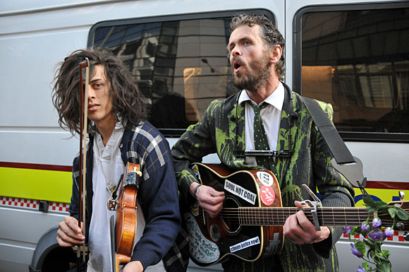 G20 and Climate Camp protests at the Bank of England and Bishopgate, City of London, London, 1st April 2009