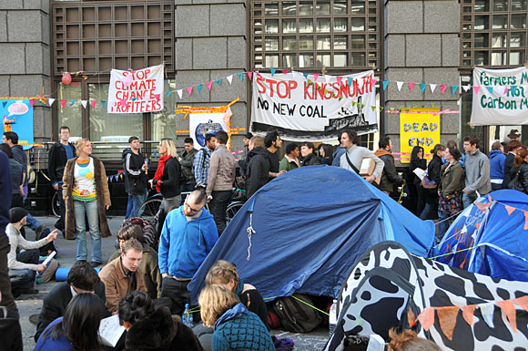 G20 and Climate Camp protests at the Bank of England and Bishopgate, City of London, London, 1st April 2009
