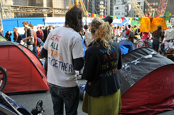 G20 and Climate Camp protests at the Bank of England and Bishopgate, City of London, London, 1st April 2009