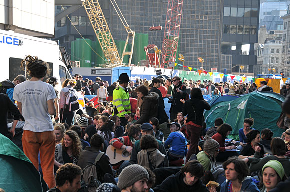 G20 and Climate Camp protests at the Bank of England and Bishopgate, City of London, London, 1st April 2009