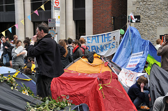 G20 and Climate Camp protests at the Bank of England and Bishopgate, City of London, London, 1st April 2009