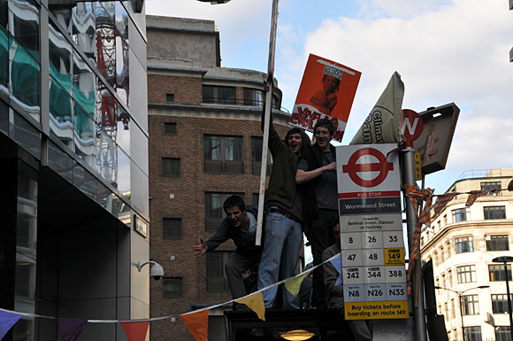 G20 and Climate Camp protests at the Bank of England and Bishopgate, City of London, London, 1st April 2009