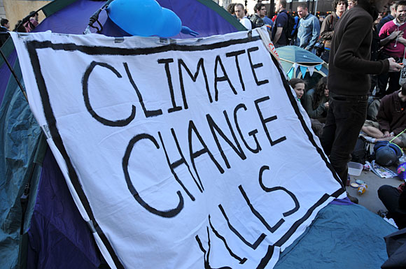 G20 and Climate Camp protests at the Bank of England and Bishopgate, City of London, London, 1st April 2009