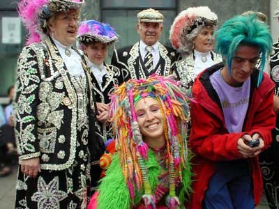 Dreads and feathers, Alternative Jubilee Street Party, Foundry, Old Street, 3rd June 2002