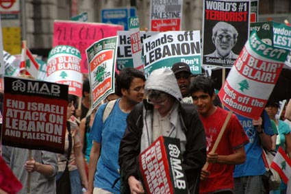 Demonstration against Israeli attacks on Lebanon, London, Saturday, 22 July 2006