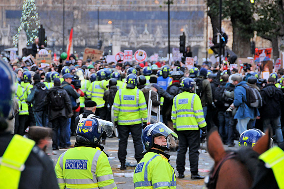 Student national demonstration against the cuts, Parliament, London, Thursday 9th December, 2010