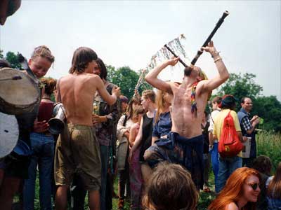 Protesters, Twyford Down motorway protest, 1994