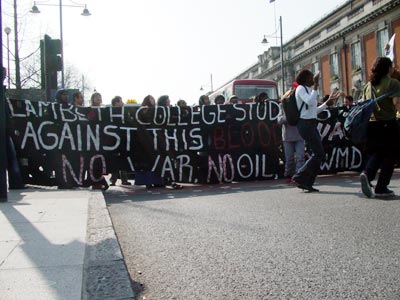 Road blocked! Brixton anti-war protest , Brixton, London March 20th 2003
