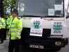 Police and pro-cannabis banners