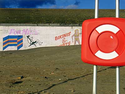 Fading wall, Camber Sands, Rye, Sussex, UK