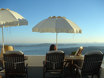 Breakfast, Imerovigli, Santorini, Greece, , September 2004