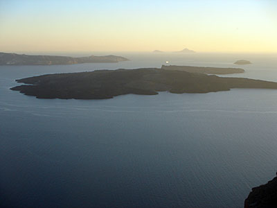 Looking east, Imerovigli, Santorini, Greece, , September 2004