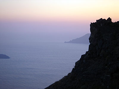Sunset over Santorini, Santorini, Greece, September 2004