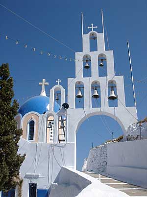 Five bell tower, Santorini, Greece, September 2004