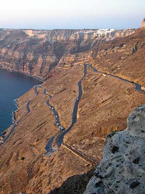 View from Athinios, Santorini, Greece, September 2004