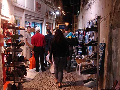 Streets of Fira, Santorini, Greece, September 2004