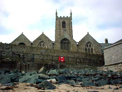 West sand, low sun, St Ives Harbour