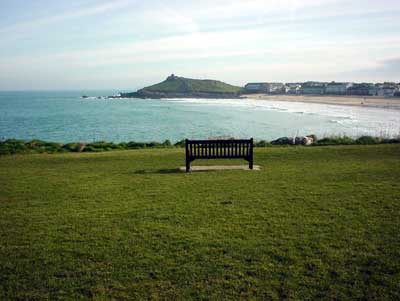 Empty Bench, Porthmeor Beach, St. Ives, Cornwall