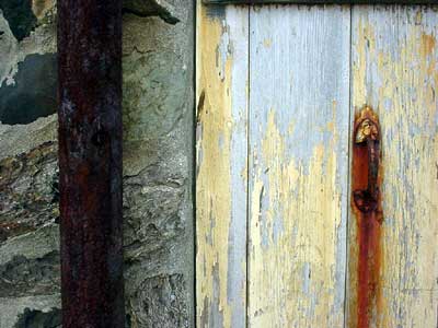 Doorway and pipe, St Ives, Cornwall
