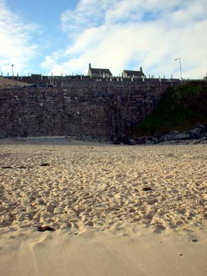 Barnoon cemetery from Porthmeor beach, Cornwall, August 2002