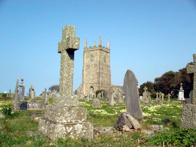 Lelant church, Hayle Estuary, Cornwall, March 2003
