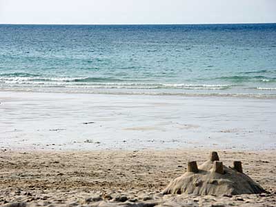 Sandcastle, Porthmeor Beach, St Ives, Cornwall, April 2004