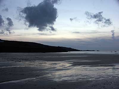 Porthmeor Beach sunset, Porthmeor beach, St Ives, Cornwall, April 2004