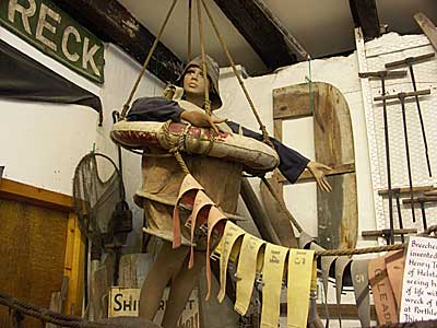 Woman in a lifebelt, St. Ives Museum, St Ives, Cornwall, April 2004