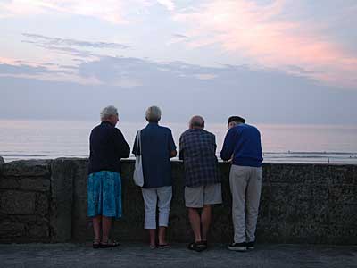 Looking out over Porthmeor Beach, Cornwall, August 2005