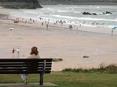 Porthmeor beach, early morning in St Ives, St Ives, Cornwall, August 2005