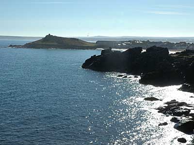 A morning walk to Clodgy Point, St Ives bay, St Ives, Cornwall, August 2005