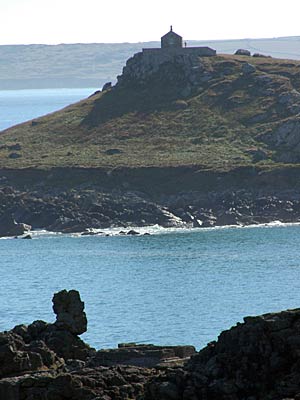 Looking out from Clodgy Point to St Ives Head St Ives bay, St Ives, Cornwall, August 2005