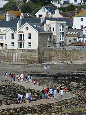 Causeway to Marazion from St Michael's Mount, Marazion, Penzance, Cornwall, August 2005