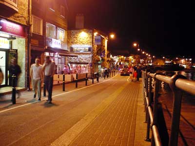 Wharf Road at night, St Ives, Cornwall, August 2002